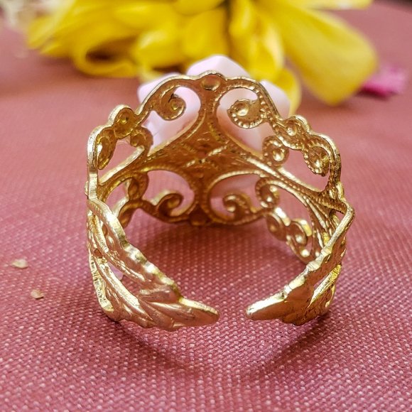 Vintaged pink succulent Lace Ring - Picture 4 of 8